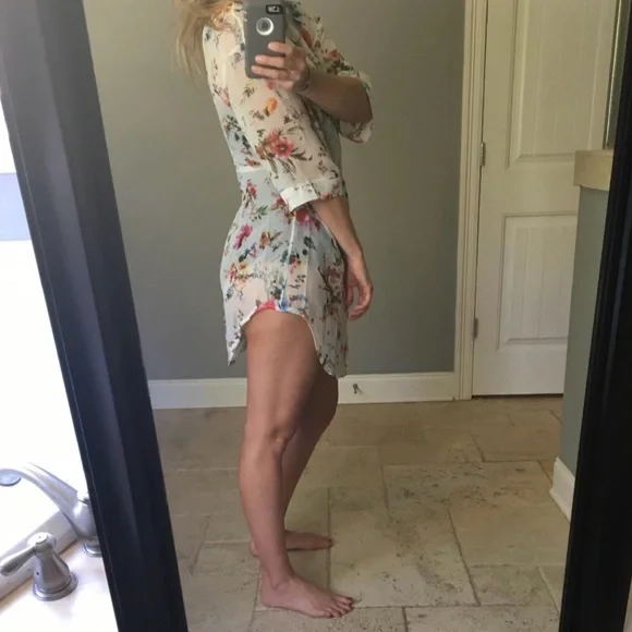 Floral Sheer Kimono Cover-Up - Picture 4 of 13